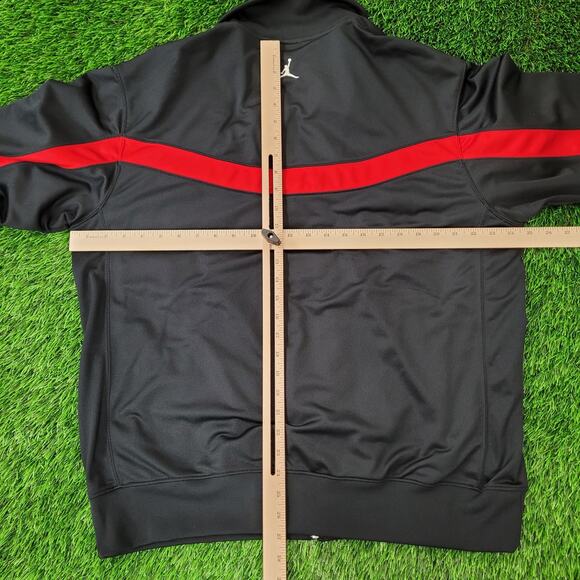 NIKE Jordan Jumpman Track Jacket Large 25x27 Baggy Black Red - Picture 4 of 16
